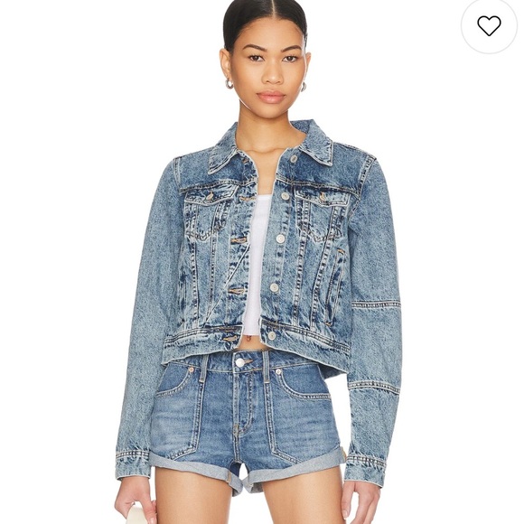 Free People We The Free Rumors Denim Jacket in Light Indigo - Picture 1 of 11
